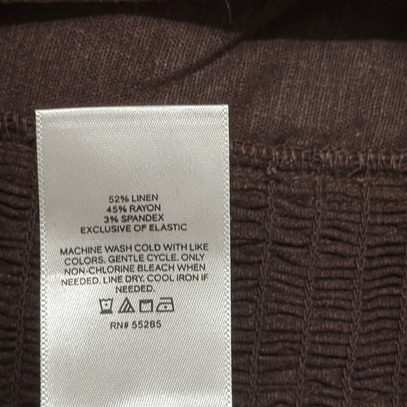 Express Linen Blend Tie Front Bandeau Top - Picture 2 of 4